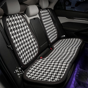 Cojín para asiento de coche con diseño de pata de gallo, de seda helada, transpirable, antideslizante, estilo clásico, para interior de automóvil. - Product Image 3