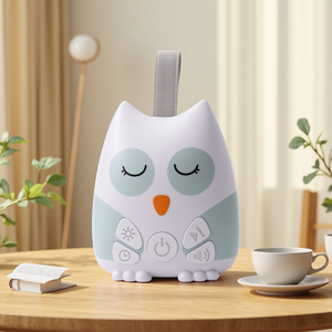 Cadeau de Noël Conception mignonne de hibou Alimenté par USB Aide au sommeil pour bébé Machine à bruit blanc avec 30 berceuses et minuterie d'arrêt automatique de bruit blanc - Product Image 1