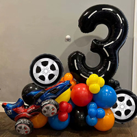 Ballons de course automobile, circuit de course, camion, vélo, roues, pneus, thème de course automobile, fournitures pour fêtes, anniversaire d'adultes, fête des mères, Pâques