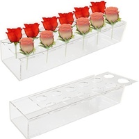 Boîte à fleurs rectangulaire transparente, support pour plantes hydroponiques, vase décoratif pour les tables de banquet de mariage