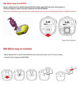 Détecteur de gaz sans fil BW CO/H2S/gazs combustibles, IP66/68, alarme par vibration/son/lumière, analyseur de gaz ATEX - Product Image 5