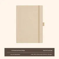 Journal de lecture A5 en cuir PU couverture rigide Journal transfrontalier de couture cahier de reliure cadeau pour les étudiants et les nouveaux lecteurs