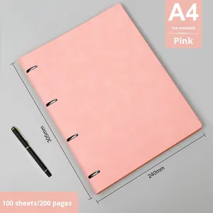 <strong>A4</strong> B5 A6 Custom Logo Ring Binder Notebook A5 Hardcover PU Leather Loose Leaf Printed Business Organizer <strong>Planner</strong> - Product Image 5