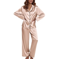 Conjunto de Pijamas Estampados de Satén, Ropa de Dormir Suave para Mujer, Conjunto de 2 Piezas de Manga Corta, Ropa de Dormir Cómoda