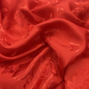 <span class=keywords><strong>Tissu</strong></span> satiné double face <span class=keywords><strong>en</strong></span> faux acétate à prix avantageux, 150 cm, 110 g/m², jacquard, motif rose, pour vêtements - Product Image 3