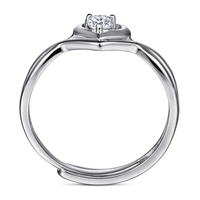 Ensemble de bagues de mariée demi-éternité en argent sterling 925 à large bande de luxe pour la fête de mariage