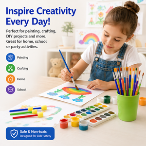 Juego de 25 Pinceles de Pintura para Niños Principiantes, Personalizables en Diversos Tamaños - Product Image 1