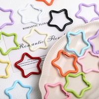 Anneaux étoiles en alliage, anneaux étoiles, porte-clés DIY, fermoirs en vrac, anneaux de clés, boucles de porte-clés, accessoires et composants de bijoux