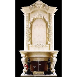 Cổ Lớn Cao Chạm Khắc Đá Cẩm Thạch Lò Sưởi Surround Kệ Mantel Để Bán - Product Image 2