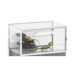 Terrario Trasparente per Allevamento Rettili con Ventole di Ventilazione per <span class=keywords><strong>Geco</strong></span> <span class=keywords><strong>Leopardino</strong></span> Crestato, Rana da Albero e Piccoli Animali Domestici - Facile Osservazione - Product Image 5