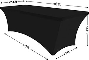 Bán buôn màu đen và trắng 6 ft Stretch bảng Bìa Spandex bảng bao gồm - Product Image 2