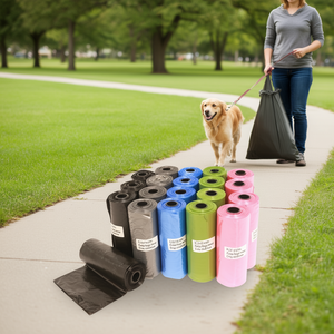 Sacs à déchets pour animaux Yommy, 20 rouleaux de 15 unités, colorés, pour chiens et chats, hygiène et élimination - Product Image 3