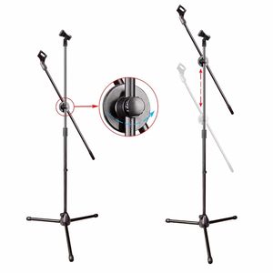 Haute qualité professionnel réglable Double ciseaux micro support téléphone support trépied <span class=keywords><strong>pour</strong></span> Microphone sol Instruments de musique - Product Image 5
