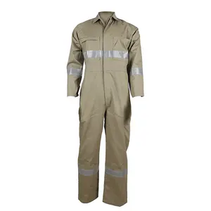 New Arrival One Piece Mens Work Clothing Custom Elastic Waist 100% Cotton Coverall Custom Safety Clothes Workwear Uniform