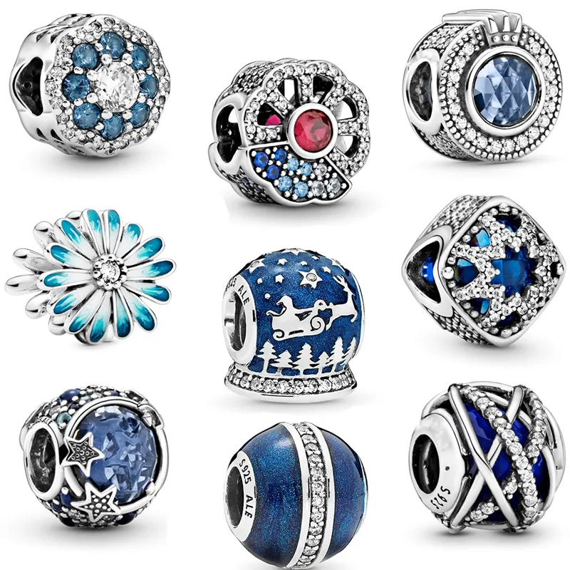 Manufacturer wholesale customized 925 silver bracelet Charm Blue Beads