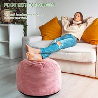 Pouf en peluche rond Pouf en fourrure et moelleux Pouf Tabouret de rangement Poufs de sol Repose-pieds pour le salon