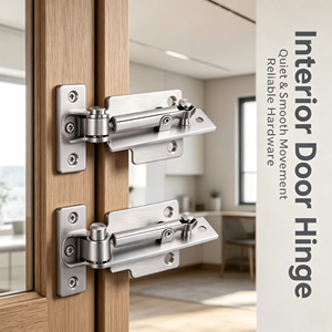 Charnière pivotante dissimulée en acier inoxydable pour porte moderne, réglable haut/bas, robuste, pour porte de douche, rotation à 180 degrés - Product Image 3