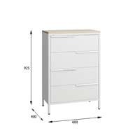 Commode en métal minimaliste moderne à 4 tiroirs - Meuble de rangement multifonctionnel pour chambre et salon avec option bar à domicile
