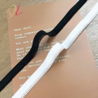 Bande élastique en polyamide de haute qualité de 10 mm avec bordure picot, dentelle festonnée, garniture élastique pour sous-vêtements et lingerie