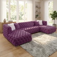 Canapé d'angle inclinable en L de luxe moderne de haute qualité, en tissu velours, avec fonction de relaxation électrique, capitonné, pour centres commerciaux, hôtels et usage domestique