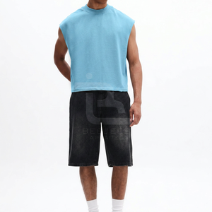 เสื้อกล้ามเจอร์ซีย์แบบไม่มีแขน สกรีนโลโก้ตามสั่ง ปี 2026 ขายส่ง แบบทำสีซีดและลายนูน สำหรับผู้ชาย สวมใส่สบาย คอกลม ผ้าฝ้าย 100% ระบายอากาศได้ดี เป็นมิตรกับสิ่งแวดล้อม - Product Image 3