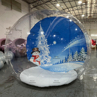 Cabane gonflable géante transparente personnalisée en forme de globe de neige, cabine photo gonflable pour affichage de marché de Noël et de fêtes