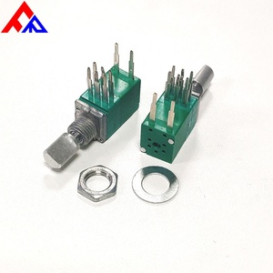 Potentiomètre rotatif à axe plat moleté en métal à insertion latérale 8 broches de haute qualité 10K-100K 20% - Product Image 4