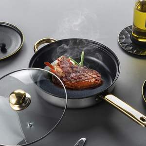 12-Piece Anti-Rust Stainless Steel Cookware <b>Set</b> Non-Stick Kitchenware Including Fry <b>Pan</b> Cooking Pot for Kitchen Use Metal - Product Image 3