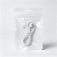 Pochette transparente à trois soudures latérales avec languette de suspension, sac en plastique multicolore pour l'emballage d'accessoires d'écouteurs filaires