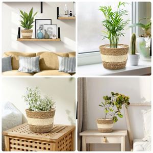 Articoli <span class=keywords><strong>Fai</strong></span>-<span class=keywords><strong>da</strong></span>-<span class=keywords><strong>Te</strong></span> per Decorazioni <span class=keywords><strong>da</strong></span> Parete, Cesti Floreali Aperti, Fioriere Sospese con Perline, Mensola Lunga in Macramè, Cesto Portaoggetti in Pelle Intrecciato a Mano - Product Image 6