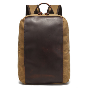 Sac à dos pour ordinateur portable en toile cirée, 15 pouces, imperméable, pour voyages en plein air - Product Image 1