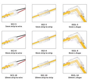 Conector de Tira de Luces LED de 2 Pines, 5MM 8MM 10MM, Conectores de Tira de LED sin Soldadura para Tiras de Luces LED COB - Product Image 2
