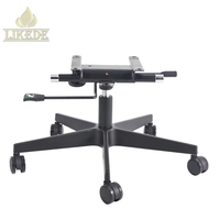 Base de chaise de bureau en alliage d'aluminium avec revêtement en poudre noir mat, mécanisme d'inclinaison et de rotation réglable en hauteur, cinq étoiles