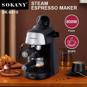 Bandeja de goteo Sokany Altura ajustable 2 en 1 Máquina de café en cápsulas o café molido versátil Máquina de café para hotel en casa