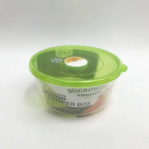 Contenedor de Plástico Redondo para Preparación de Comida, Protector de Alimentos con Tapa, Apto para Microondas y Lavavajillas, 32oz - Product Image 1