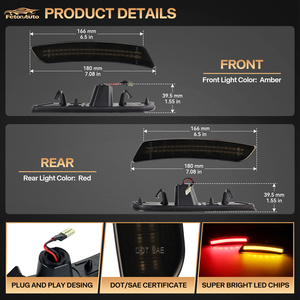 Nuevo guardabarros delantero trasero dinámico rojo ámbar LED luces de posición lateral para Camaro 2016-2023 Cadillac ATS CTS lámparas indicadoras de animación - Product Image 3
