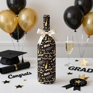 Graduation <b>Wrapping</b> <b>Paper</b> Black Gold 17 Inch X 16.5 Feet Double Side Recyclable For Graduation Gifts Craft - Product Image 3