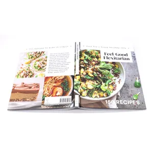 โรงงานพิมพ์ออนไลน์ที่กำหนดเองปกแข็งหนังสือทำอาหารร้านอาหารสูตรบริการการพิมพ์แคตตาล็อก