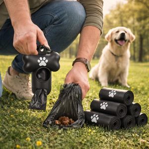 Sacs à déjections canines durables, anti-fuites, extra épais, écologiques, non parfumés, rouleaux de recharges pour sacs à crottes de chien, adaptés à toutes les tailles de chiens - Product Image 4