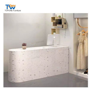 Mostrador <span class=keywords><strong>de</strong></span> Recepción para Clínica <span class=keywords><strong>de</strong></span> <span class=keywords><strong>Belleza</strong></span>, Diseño Lujoso Personalizado <span class=keywords><strong>en</strong></span> Acrílico y Mármol Blanco con Iluminación - Product Image 3