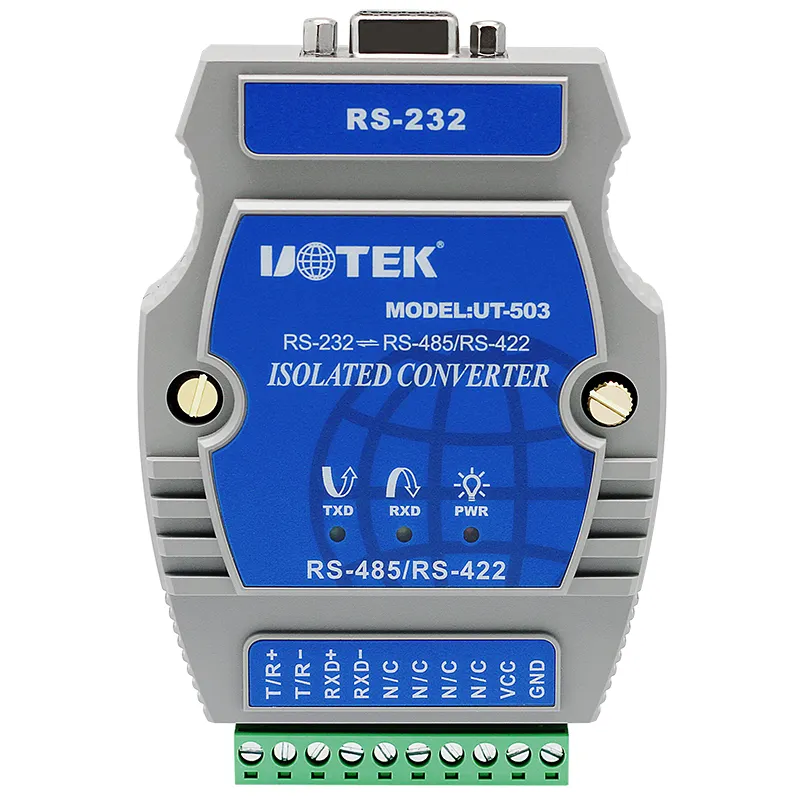 Industrial Adapter RS232 to RS485 RS422 Serial Interface Converter with isolation RS232 to Ethernet UOTEK UT-503