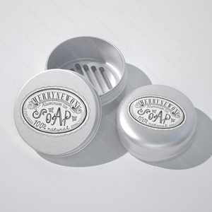 Custom Printed Airtight Metal Soap <b>Box</b> Luxury Aluminum Round <b>Container</b> for Travel Home Use Wholesale - Product Image 3