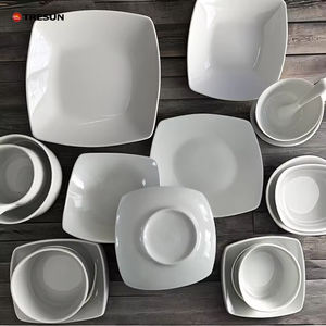 Plato de Porcelana TRESUN para Servir la Cena, 7 y 10.5 Pulgadas, Cerámica Blanca Clásica, Duradera, Apta para Lavavajillas y Microondas, para Fiestas - Product Image 1