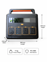 Générateur solaire portable Lezet résistant aux intempéries 1200W, station d'alimentation extérieure pour camping-car, camping, alimentation de secours domestique et opération sur le terrain