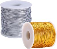 Cordon Ruban Élastique Métallique Tinsel Dreadlock 1mm Corde de Tressage pour Ornement Suspendu Emballage Cadeau Tressage de Cheveux