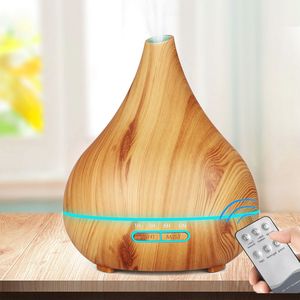 Diffuseur d'arômes à effet bois 0,5L avec lumière LED et télécommande, humidificateur pour usage domestique et commercial - Product Image 1