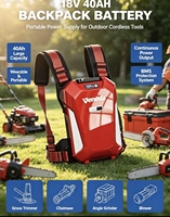 بطارية ليثيوم أيون قابلة للشحن 18 فولت 40 أمبير في الساعة بتصميم مريح وحماية ذكية لنظام إدارة البطارية (BMS) لجهاز تشذيب العشب بدون فرشاة