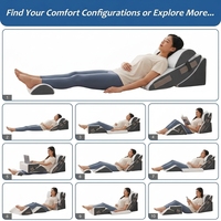 Oreiller compensé en mousse à mémoire de forme de qualité supérieure, réglable, pour soutien du dos, soulagement de la douleur, utilisation sur canapé, tête de lit, lit, lecture, portable