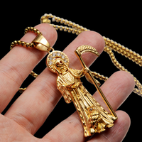 Collar con Colgante de Alas de Ángel de Acero de Titanio, Estilo Hip Hop Retro, para Hombre y Mujer, Venta al por Mayor
