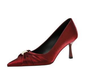 Zapatos elegantes para fiestas, estilo charol - tacones de aguja negros con punta en pico y sandalias para mujer - Product Image 2